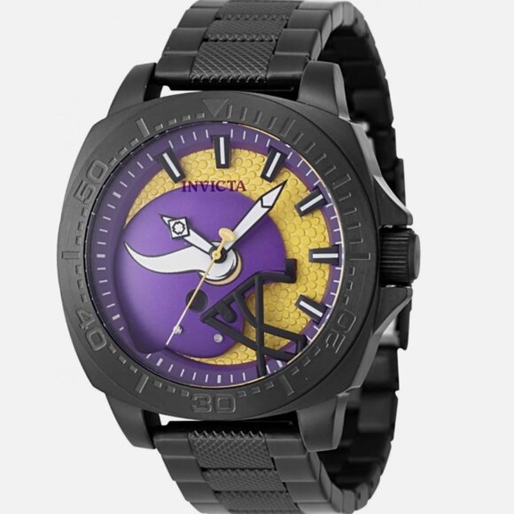 Invicta X NFL Minnesota MN Vikings Mens Watch 46mm Black (47889) New! - Picture 1 of 3